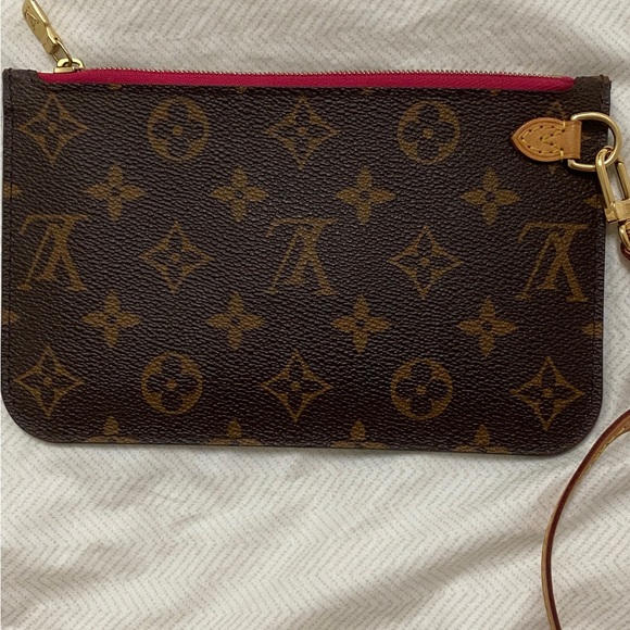 Louis Vuitton Neverfull Pochette PINK discontinued lining - Picture 2 of 9